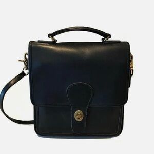 COACH VINTAGE RETRO CLASSIC WILLIS STATION BAG 801-08 BLACK WITH RED EDGES